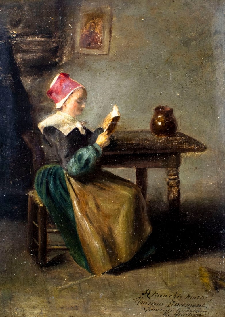 R Quinson (Europe,19C) oil painting antique (1 of 11)