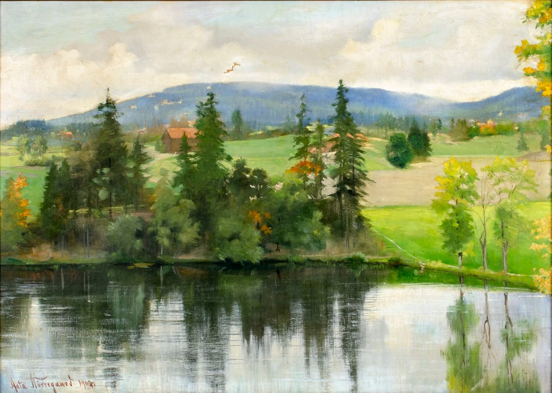 Asta Norregaard (Norway,1853-1933) oil painting antique (1 of 12)