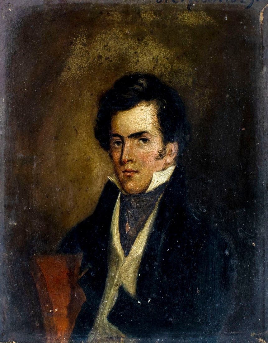 Antique 19C European oil painting signed (1 of 11)