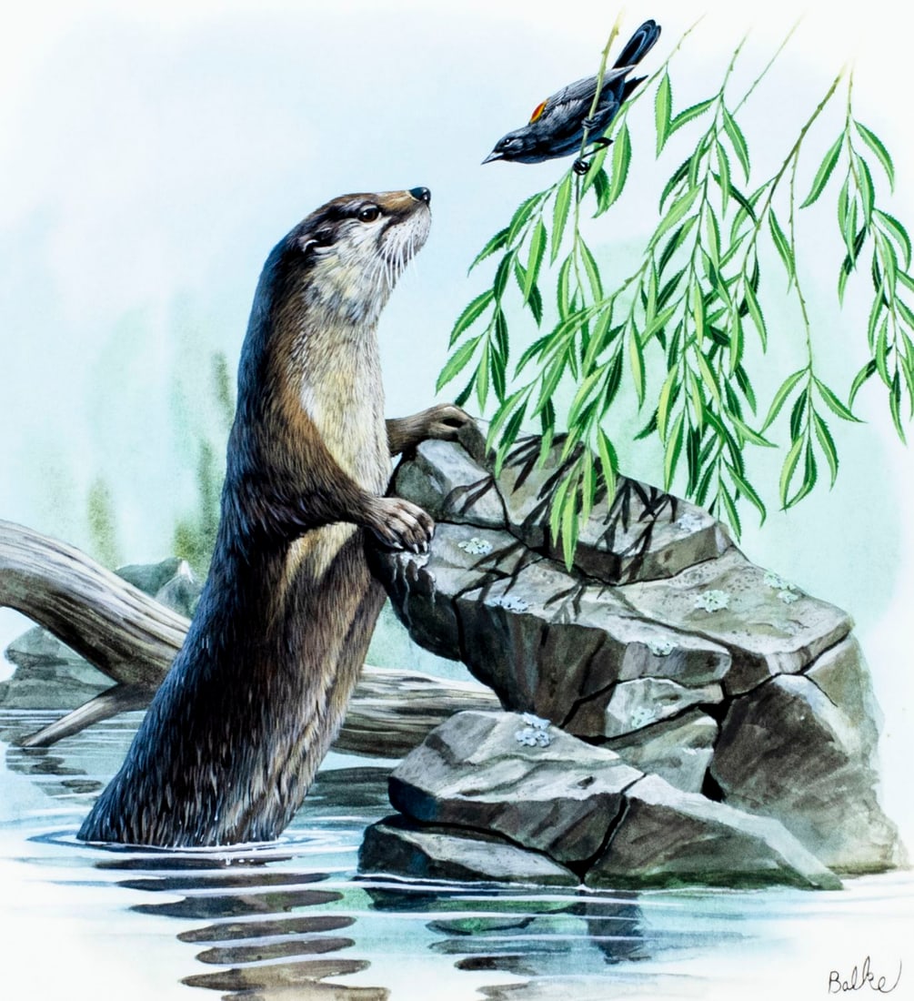 Don Balke (NC,b 1933) gouache painting (1 of 13)