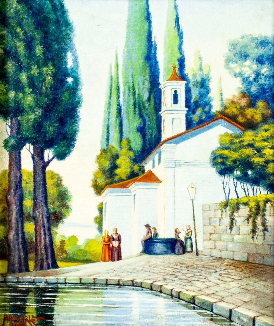 A Anderlet (US,early 20C) oil painting antique (1 of 12)