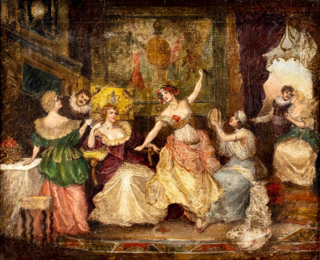 Antique 19C French oil painting (1 of 11)