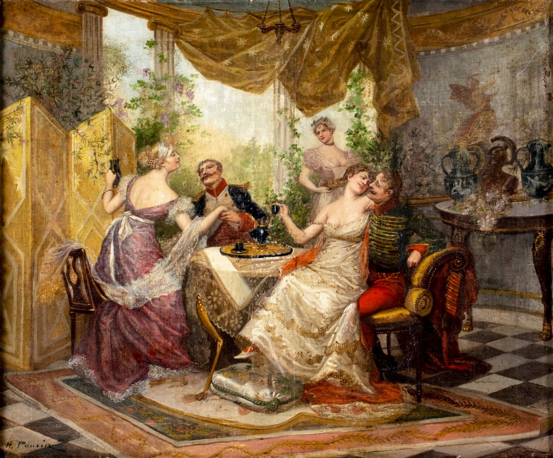 H Poulin (France,19C) oil painting antique (1 of 12)