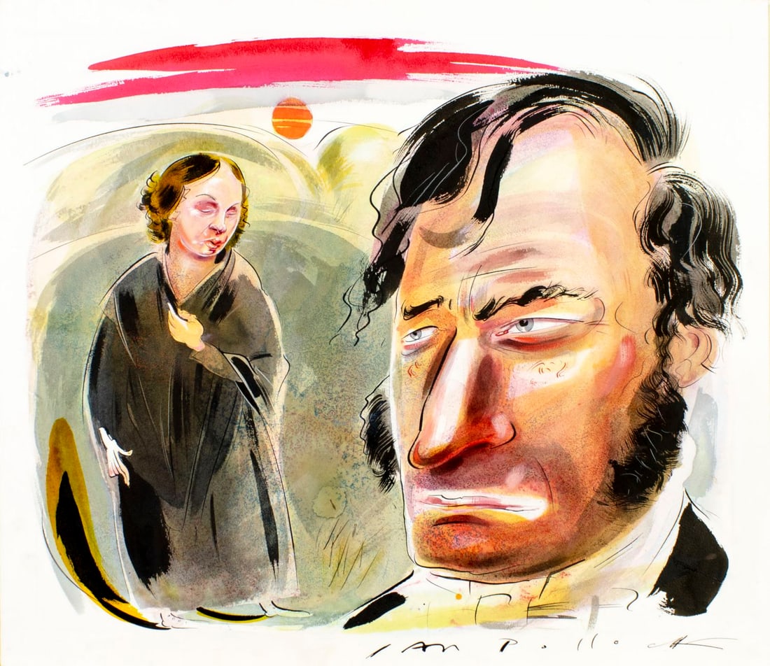 Ian Pollock (UK,b 1950) gouache painting (1 of 15)