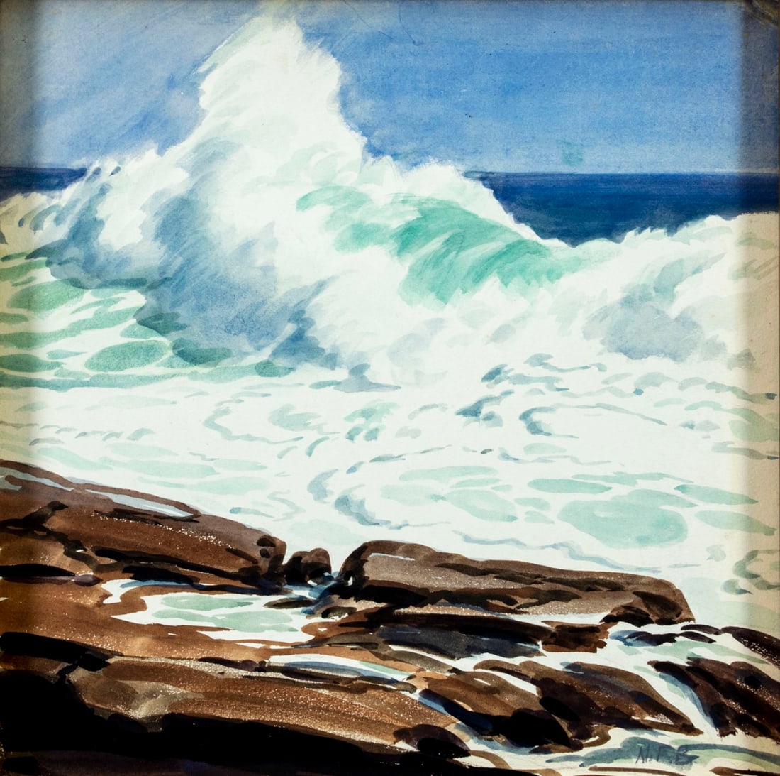 Noble Beacham (PA,1898-1987) watercolor painting antique (1 of 11)