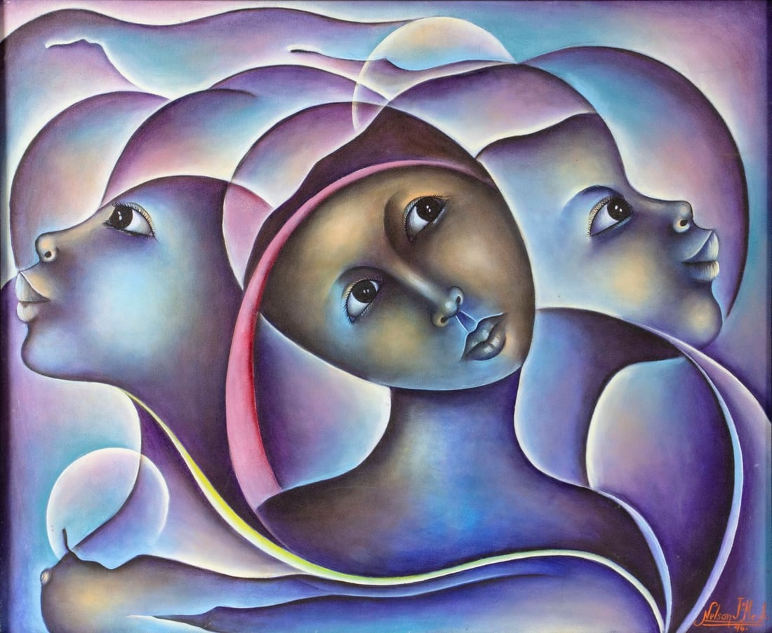 Jean Marc Nelson (Haiti,20C) oil painting (1 of 12)