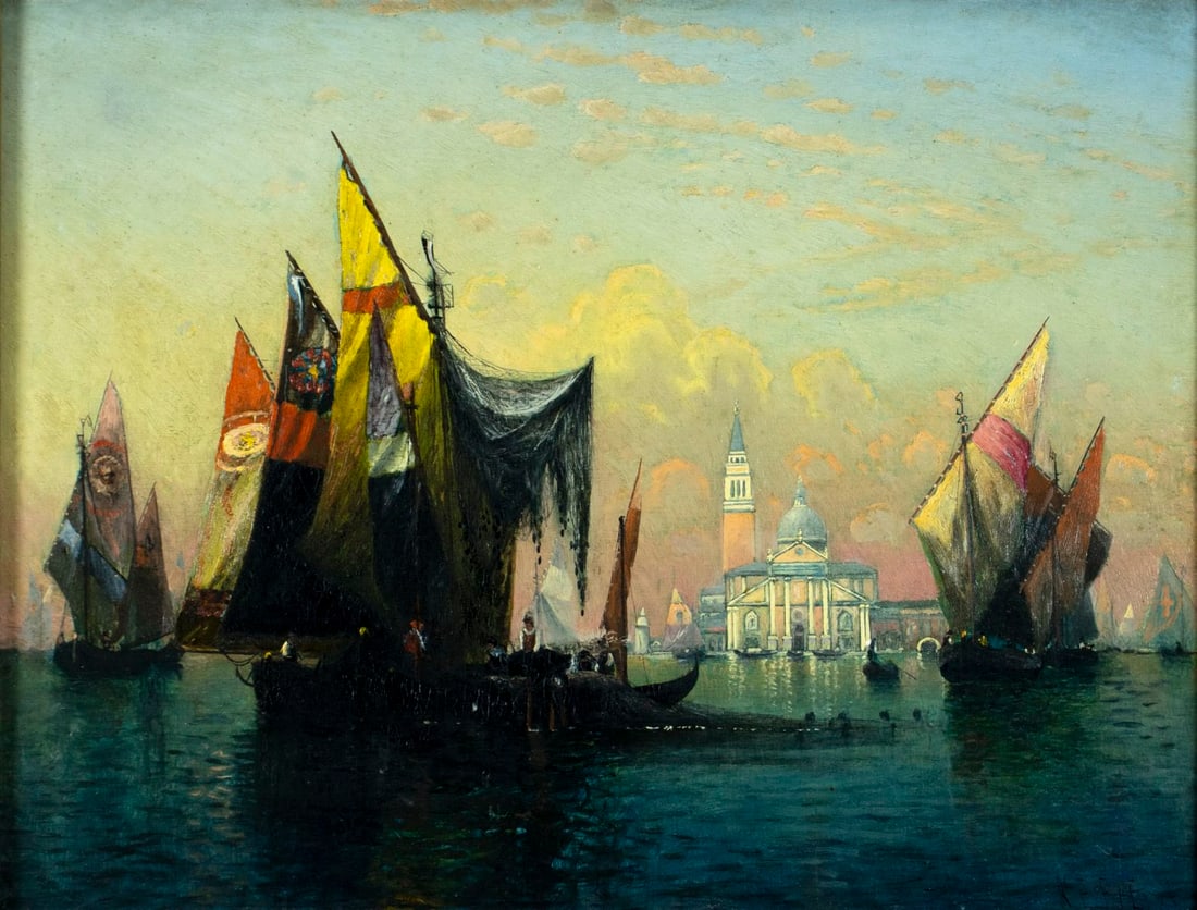 Kanute Edwin Felix (NJ,FL,Sweden,1852-1935) oil painting antique (1 of 12)