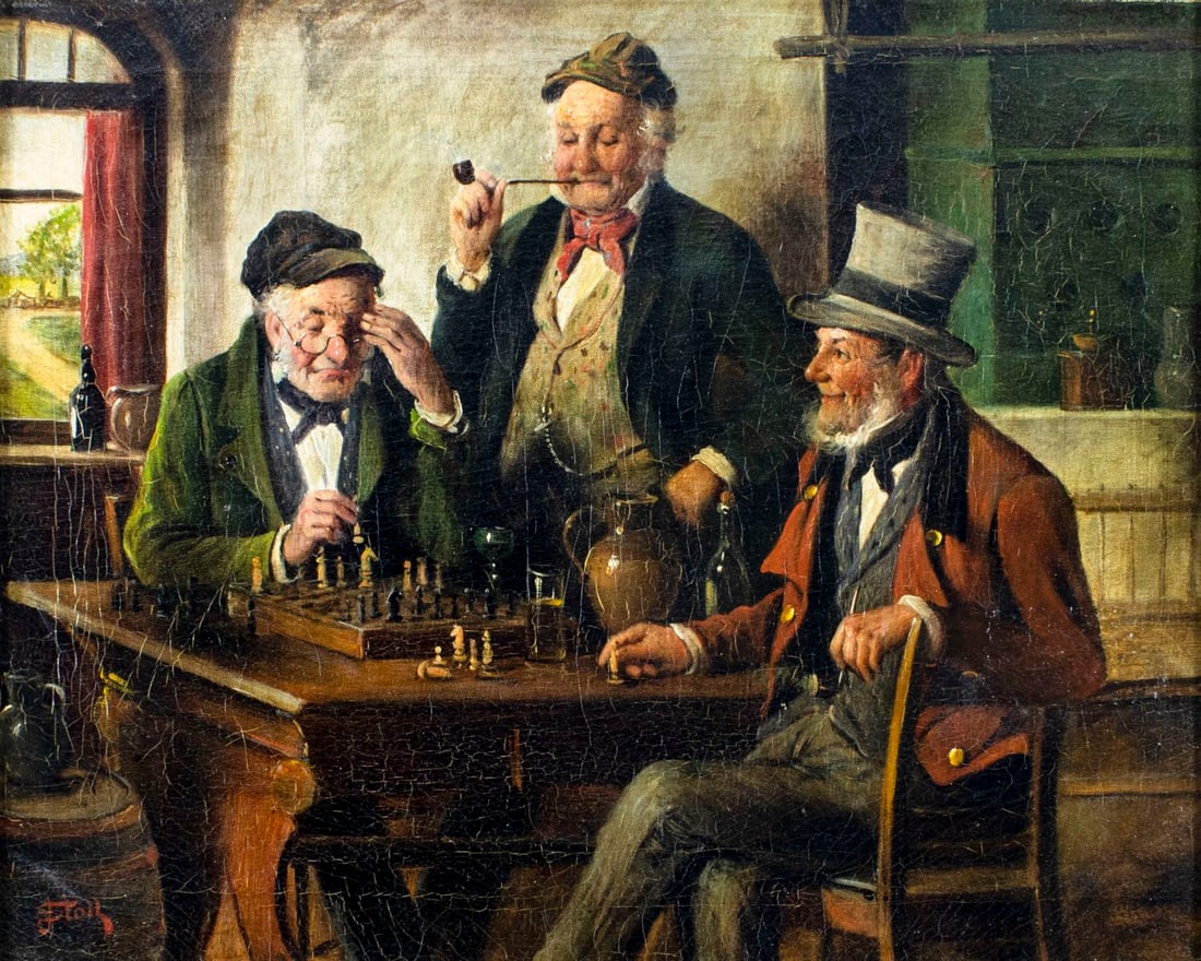 Johannes Stolle (German,19C) oil painting antique (1 of 14)