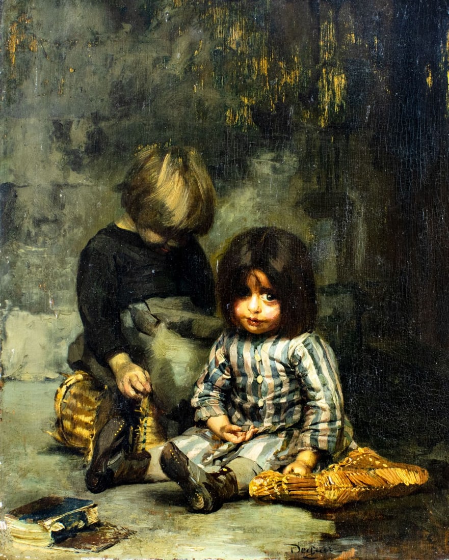 Jules DeGrave (France,1844-1932) oil painting antique (1 of 12)