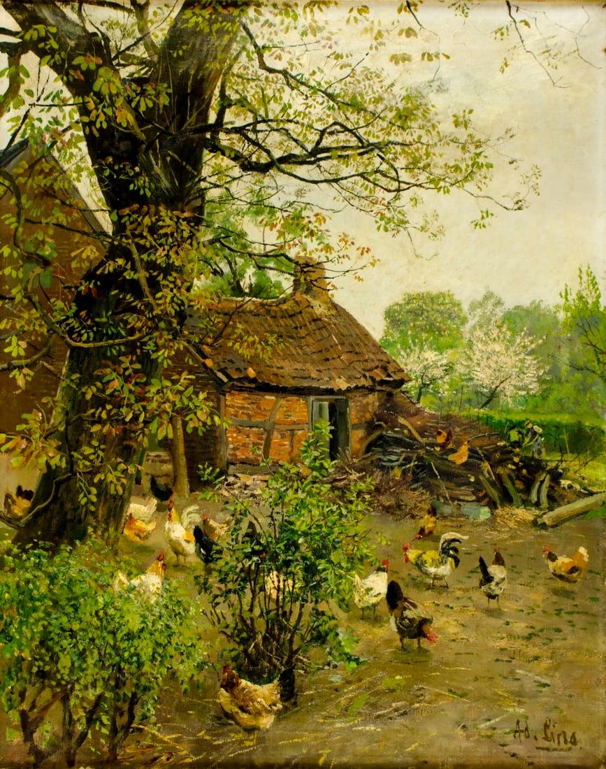 Adolf Lins (German,1856-1927) oil painting antique (1 of 12)