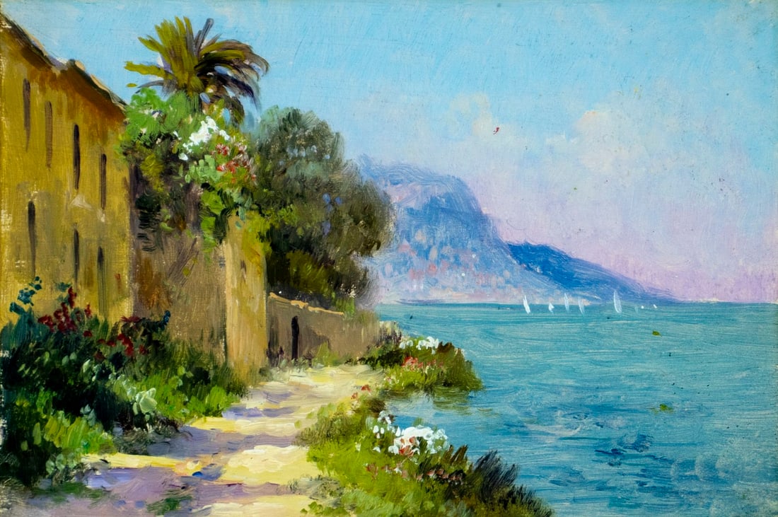 Antique early 20C French oil painting (1 of 13)