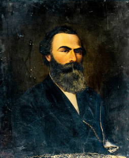 Andrew John Henry Way (MD,DC,1826-1888) oil painting antique: ARTIST: Andrew John Henry Way (Maryland, District Of Columbia, 1826 - 1888) TITLE: Portrait of Man YEAR: 1887 MEDIUM: oil on canvas CONDITION: One patc