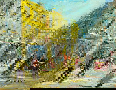 Robert Waltsak (NJ,b 1944) oil painting: ARTIST: Robert Alan Waltsak (New Jersey, born 1944) TITLE: Ireland (titled on verso) YEAR: 2014 MEDIUM: oil on board CONDITION: Very good. No visible inpaint under UV light. Normal wear along edges.