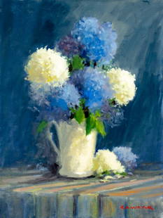 Robert Waltsak (NJ,b 1944) oil painting: ARTIST: Robert Alan Waltsak (New Jersey, born 1944) TITLE: Still Life with Vase of Flowers MEDIUM: oil on canvas CONDITION: Very good. No visible inpaint under UV light. Normal wear along edges. ART