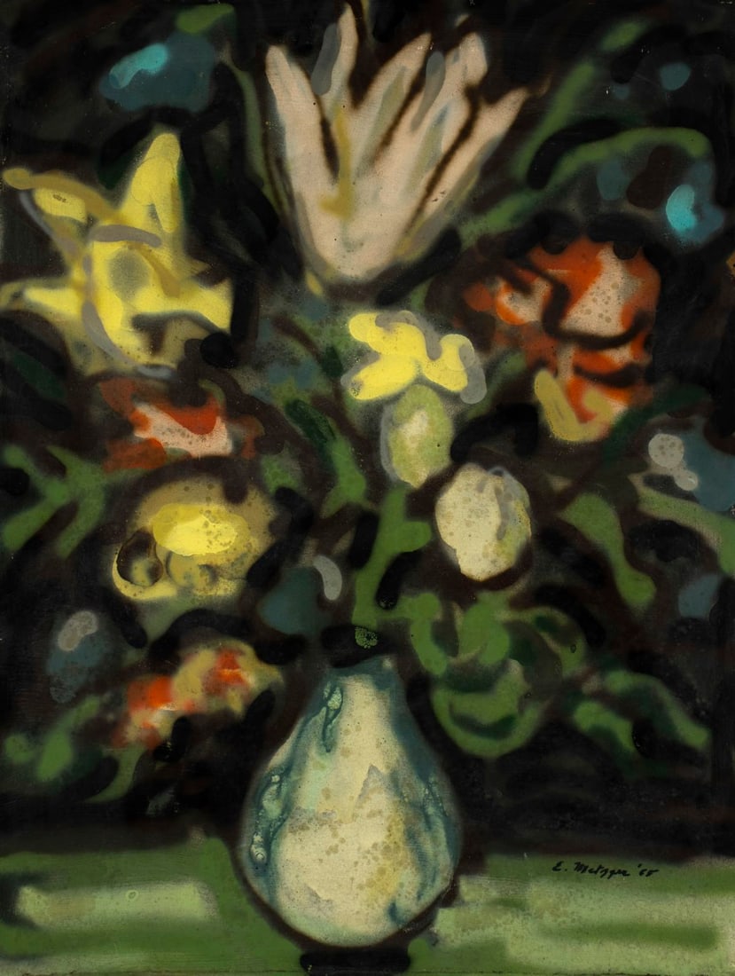 Evelyn Metzger (NY,Brazil,1911-2007) acrylic painting (1 of 14)