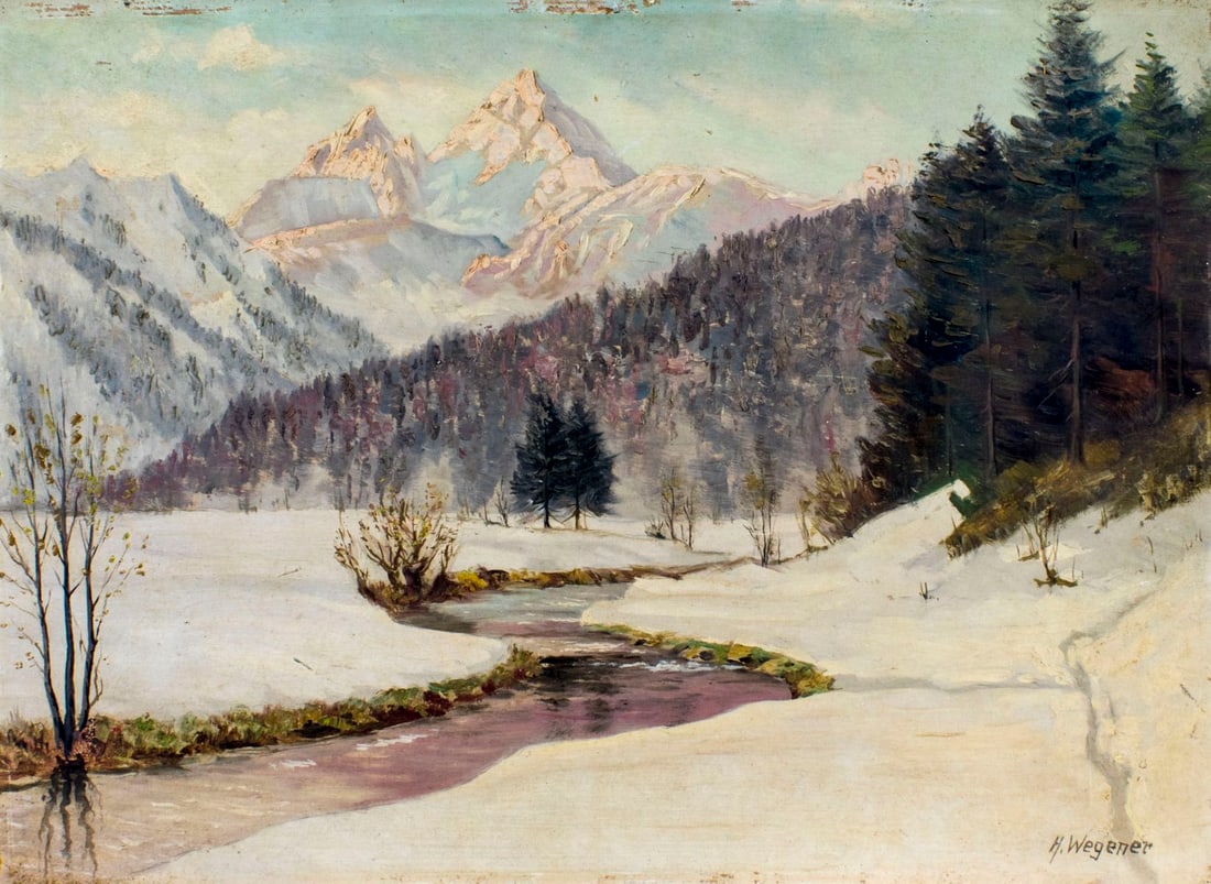 Heinrich Wegener (German,fl 1930-1950) oil painting (1 of 12)