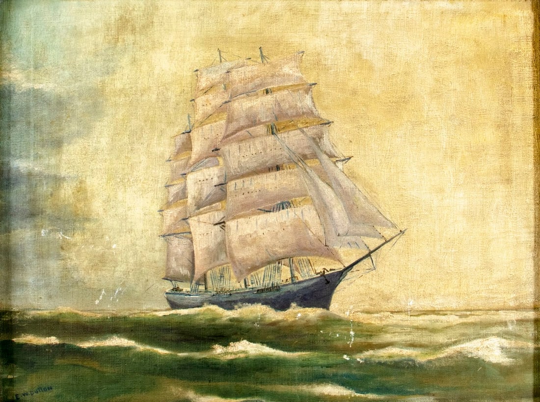 E W Dutton (US,early 20C) oil painting antique (1 of 13)