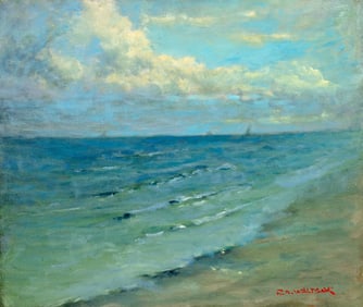 Robert Waltsak (NJ,b 1944) oil painting