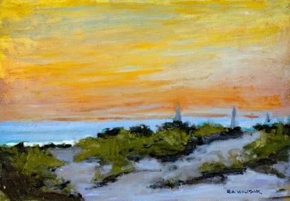 Robert Waltsak (NJ,b 1944) oil painting