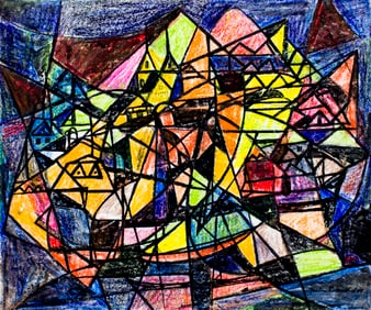 Martin Rosenthal (NY,MA,1899-1974) mixed media painting