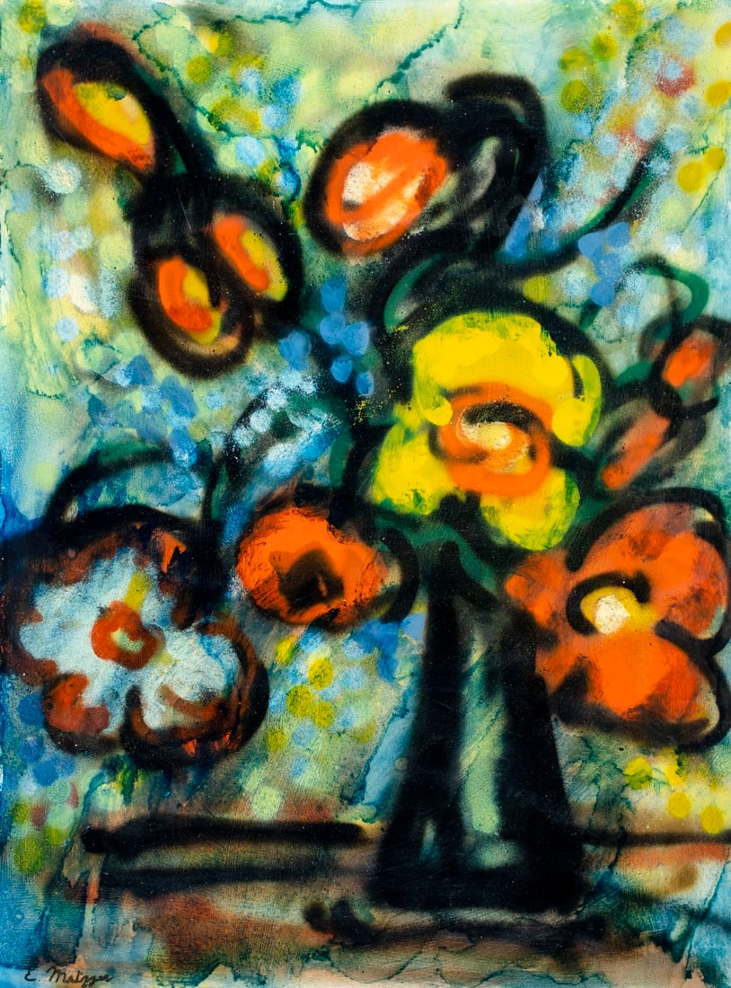 Evelyn Metzger (NY,Brazil,1911-2007) acrylic painting (1 of 15)