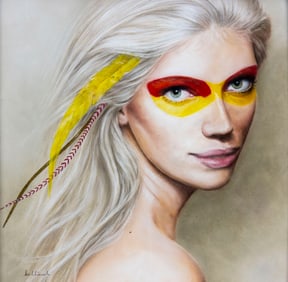Bec Winnel (Australia,20/21C) mixed media painting