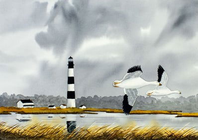 Hudson Williams (NC,20/21C) watercolor painting