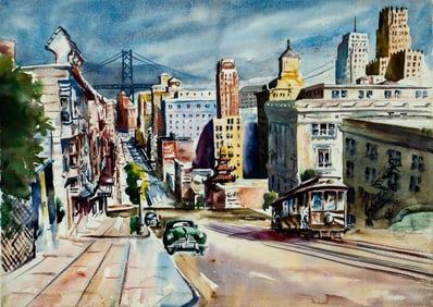 Kenton Hudson (PA,1911-2007) watercolor painting