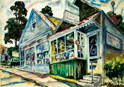 Kenton Hudson (PA,1911-2007) watercolor painting