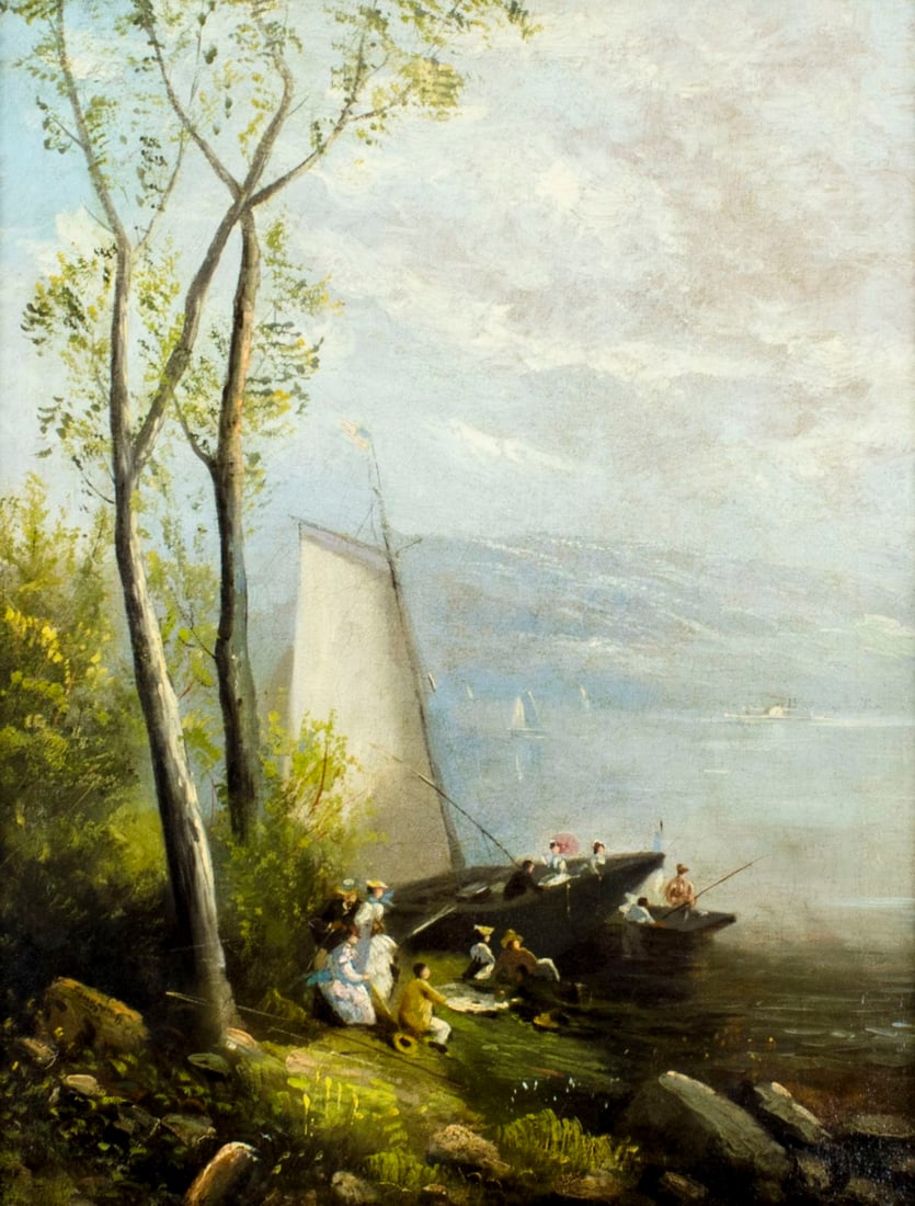 Sommers (US,19C) oil painting antique (1 of 12)