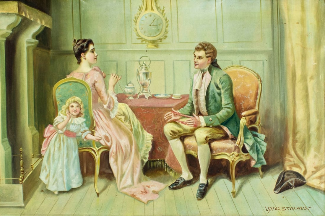 Irving Stillwell (US,19/20C) oil painting antique (1 of 17)