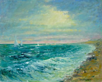 Robert Waltsak (NJ,b 1944) oil painting