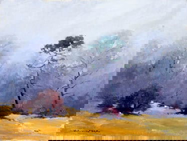 Robert Waltsak (NJ,b 1944) oil painting