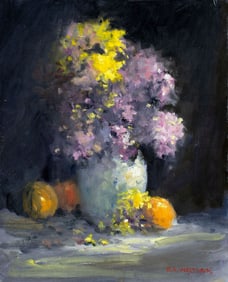 Robert Waltsak (NJ,b 1944) oil painting