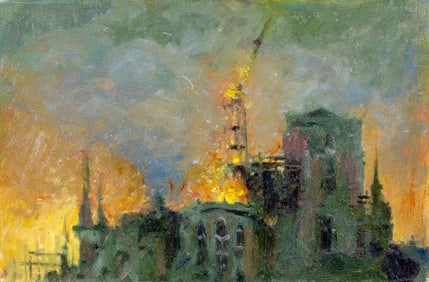 Robert Waltsak (NJ,b 1944) oil painting