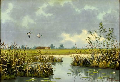 Kim Jensen (US,1947-2000) oil painting