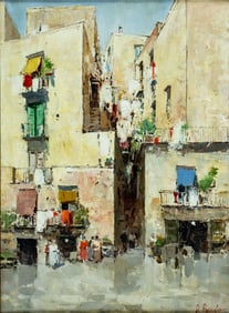 Vintage mid 20C Italian oil painting signed