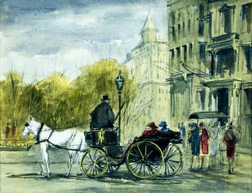 Jerri Ricci (MA,NJ,1916-1995) watercolor painting