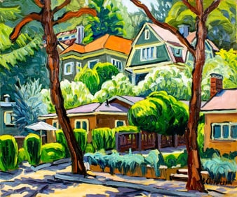 Ken Christensen (MI,CA,OH,b 1951) oil painting