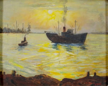 S Ozanne (US,mid 20C) oil painting
