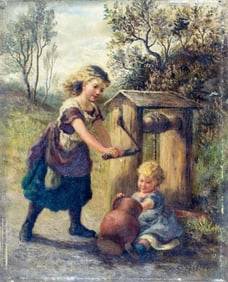 George Hallam (UK,19C) oil painting