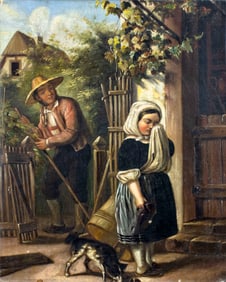 A Buden (German,19C) oil painting antique