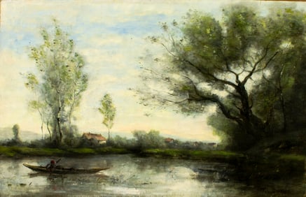 Paul Desire Trouillebert (France,1829-1900) oil painting antique