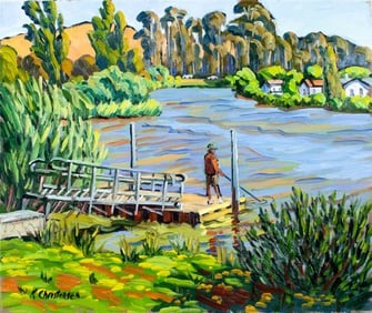 Ken Christensen (MI,CA,OH,b 1951) oil painting