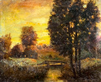 Charles Kenroy (IN,1875-1940) oil painting antique
