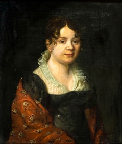 Antique 19C European oil painting