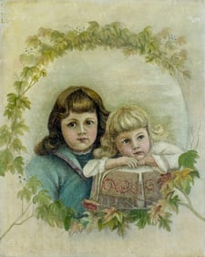 Antique 19C American oil painting Portrait