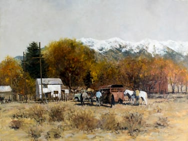 Richard D Thomas (MT,CA,1939-2019) oil painting