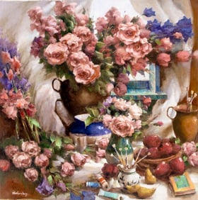 Kuong Hoi Leng (China,b 1958) oil painting