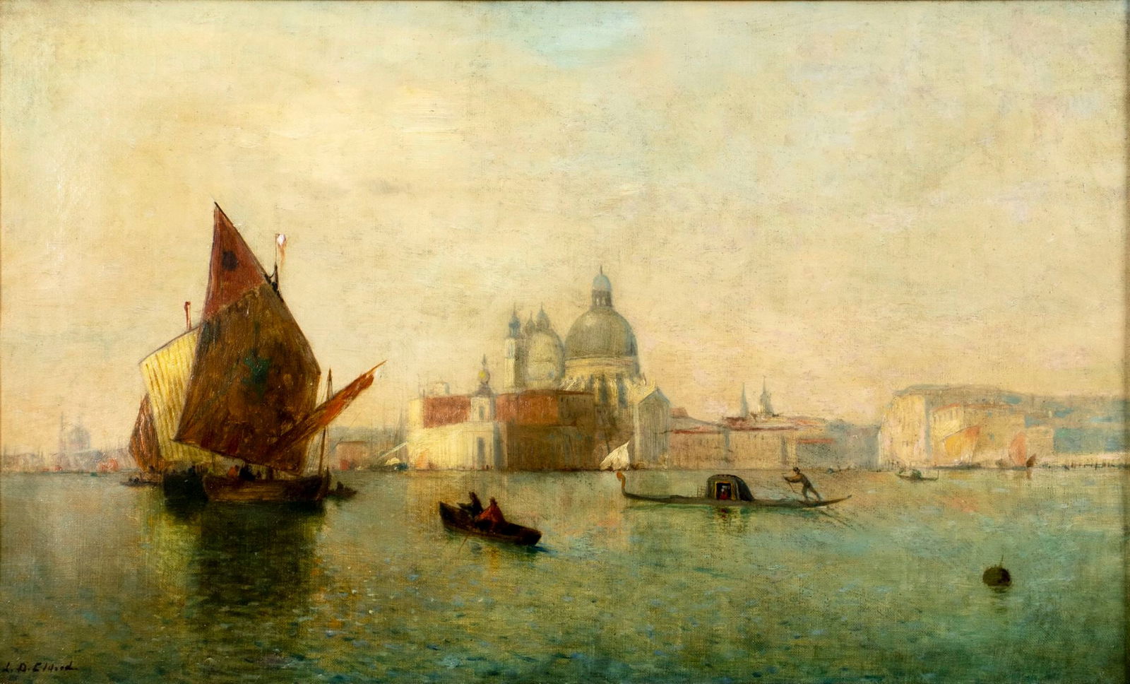 Lemuel Eldred (MA,1848-1921) oil painting antique (1 of 13)